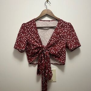Tie Back Floral Top